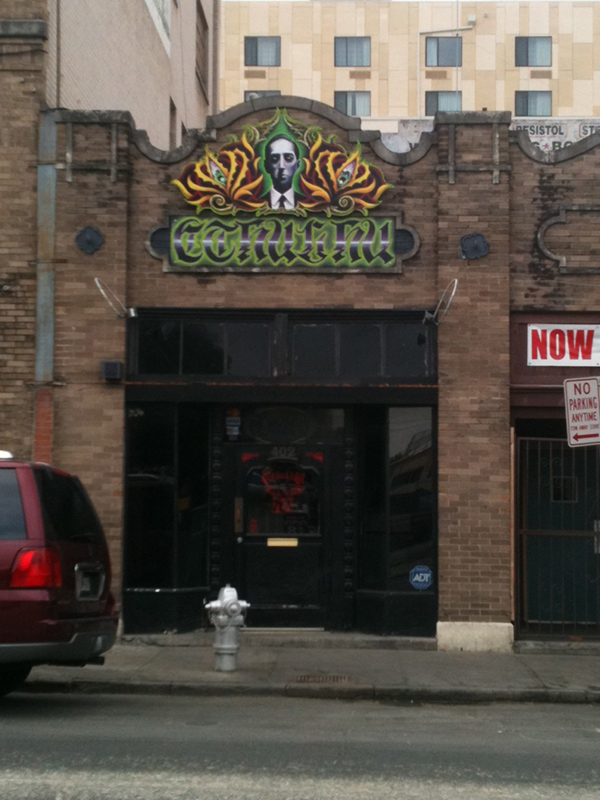 A shop paying homage to Lovecraft and the Cthulu Mythos in San Antonio, Texas